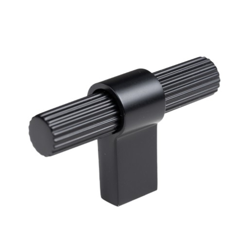 Kitchen Handles - Fluted T-Bar, Matte Black