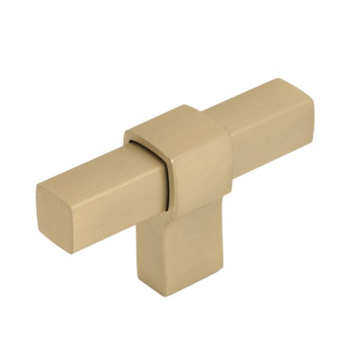 Kitchen Handles - Square T-Bar, 60mm, Brushed Brass