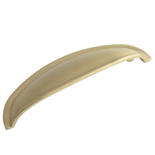Kitchen Handles - Round Cup Handle, 96mm, Satin Brass