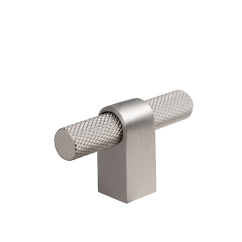 Kitchen Handles - Knurled T-Bar, 60mm, Brushed Nickel