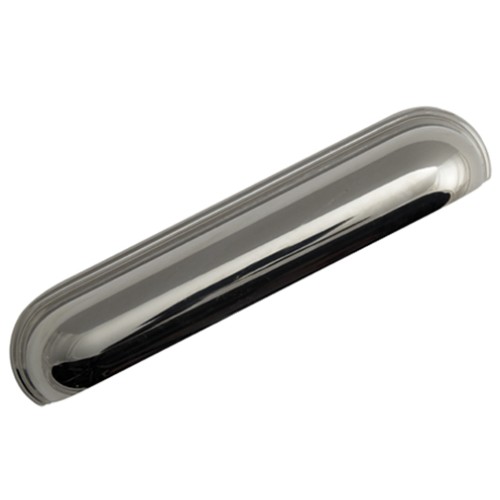Kitchen Handles - Elongated Cup, 128mm, Polished Nickel