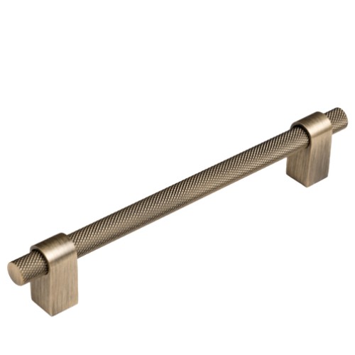 Kitchen Handles - Knurled Bar 320mm, Antique Brushed Brass