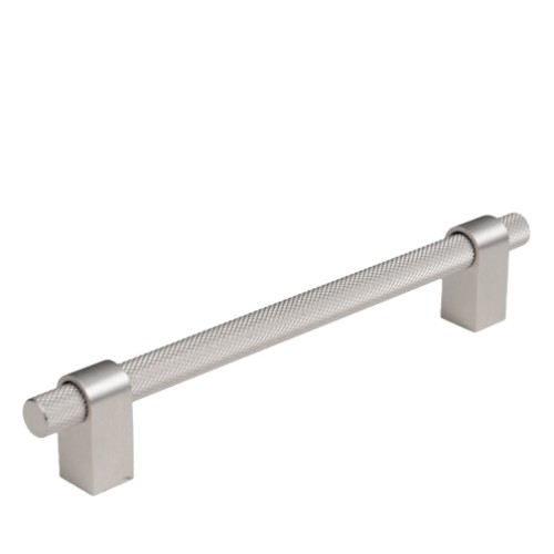 Kitchen Handles - Knurled Bar Handle,160mm, Brushed Nickel