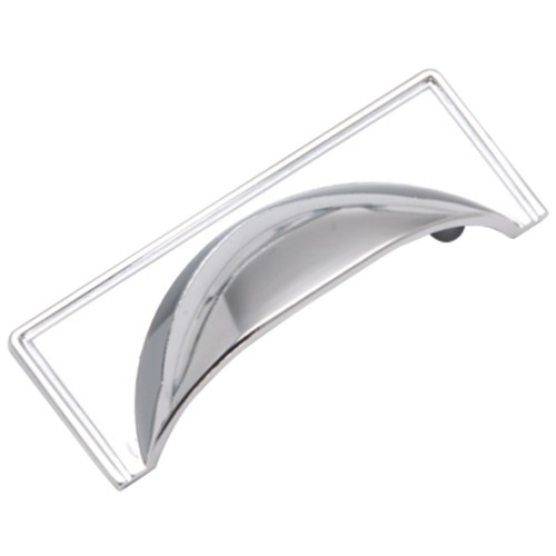 Kitchen Handles - Cup With Backplate, 64mm, Chrome