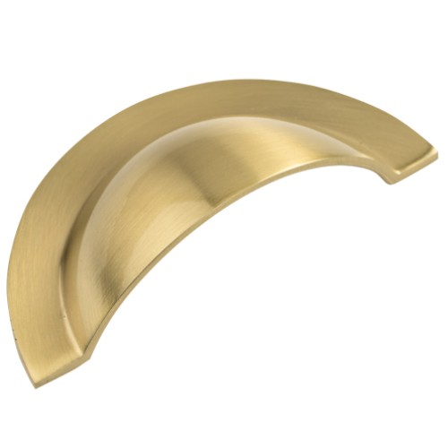 Kitchen Handles - Round Cup, 64mm, Brushed Satin Brass