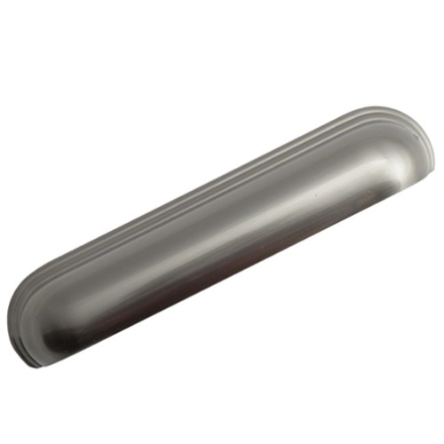 Kitchen Handles - Elongated Cup 128mm Brushed Satin Nickel