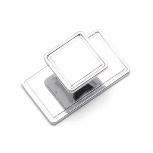 Kitchen Handles - Square Backplate Knob, 60mm, Chrome