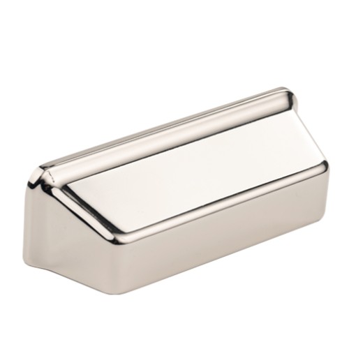 Kitchen Handles - Square Cup, 64mm, Bright Nickel