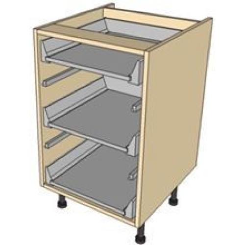 Kitchen Units - 400mm Pan Antaro Drawer Unit - 1x140 Top 2x283mm Bottom
