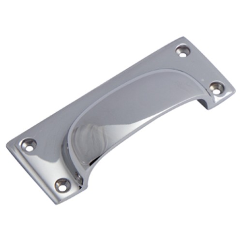 Kitchen Handles - Square Cup Handle, 94mm, Polished Nickel