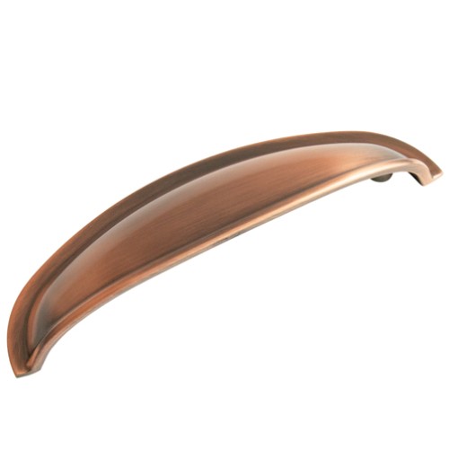 Kitchen Handles - Round Cup Handle, 96mm, Antique Copper