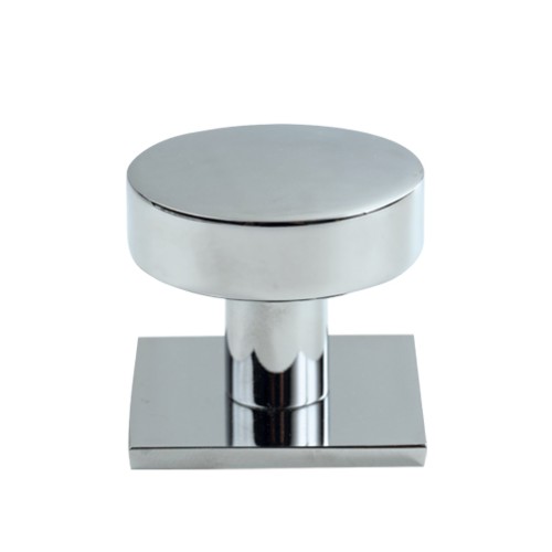 Kitchen Handles - Knob On Backplate, Chrome