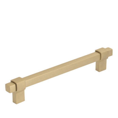 Kitchen Handles - Square Bar Handle, 160mm, Brushed Brass