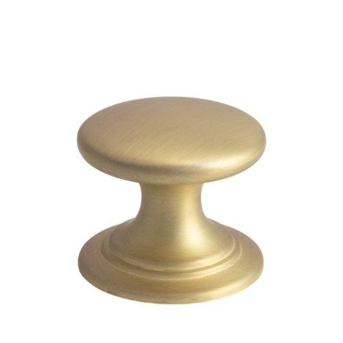 Kitchen Handles - Round Knob, 38mm Diameter, Satin Brass