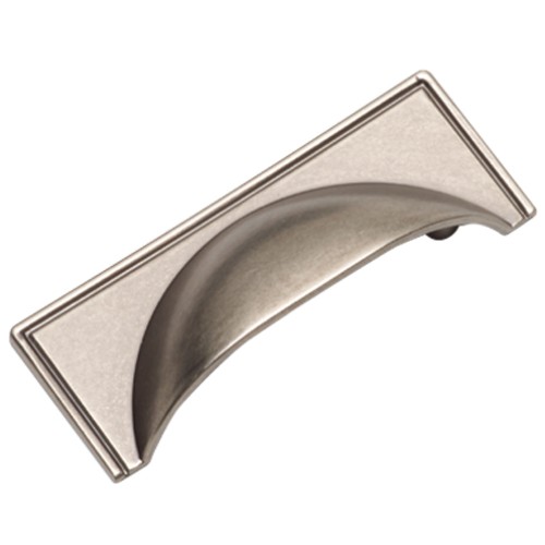 Kitchen Handles - Cup With Backplate, 64mm, Pewter