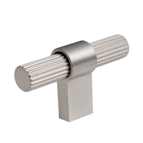 Kitchen Handles - Fluted T-Bar, Brushed Nickel