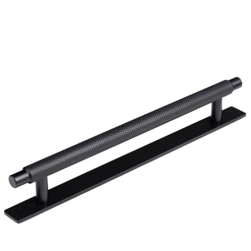 Kitchen Handles - Backplate Bar Handle, 192mm, Matte Black