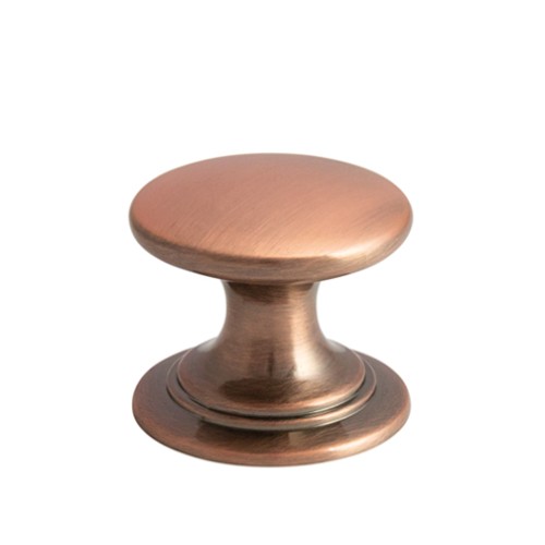 Kitchen Handles - Round Knob, 38mm Diameter, Antique Copper