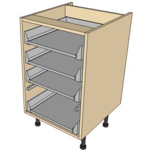 Kitchen Units - 1000mm Four Antaro Drawer Base Unit - 3x140 1x283mm Drawers