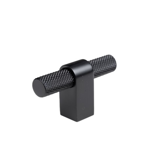 Kitchen Handles - Knurled T-Bar, 60mm, Matte Black